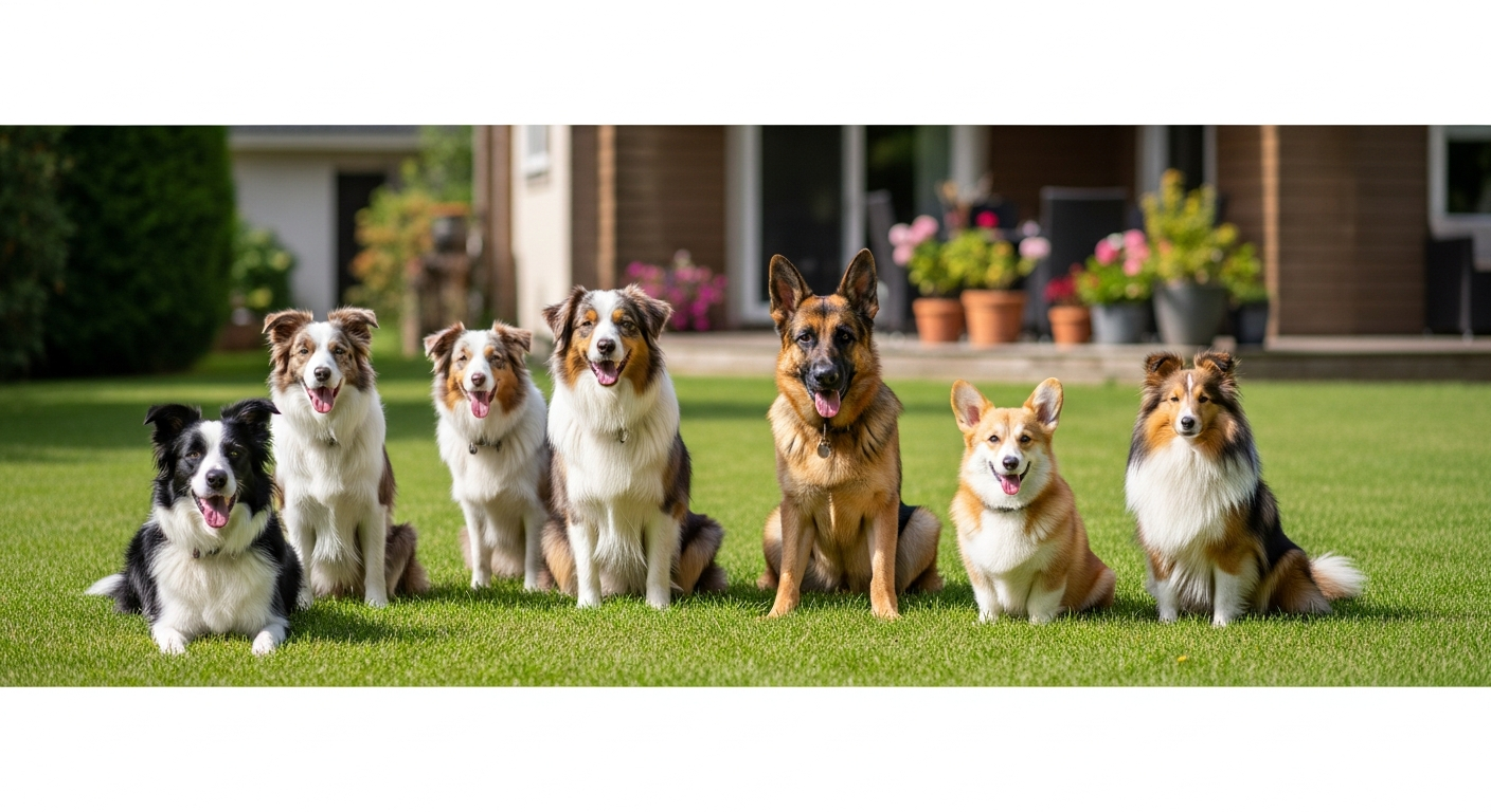Dog owner reviewing insurance paperwork with collie at desk